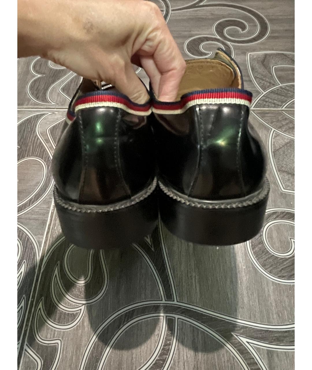 GUCCI Черные кожаные туфли, фото 4