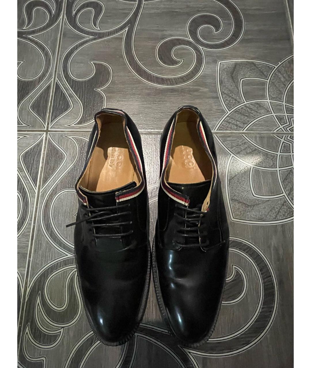 GUCCI Черные кожаные туфли, фото 8