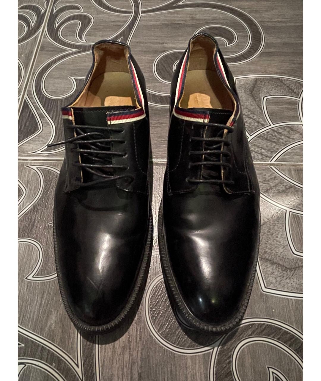 GUCCI Черные кожаные туфли, фото 2