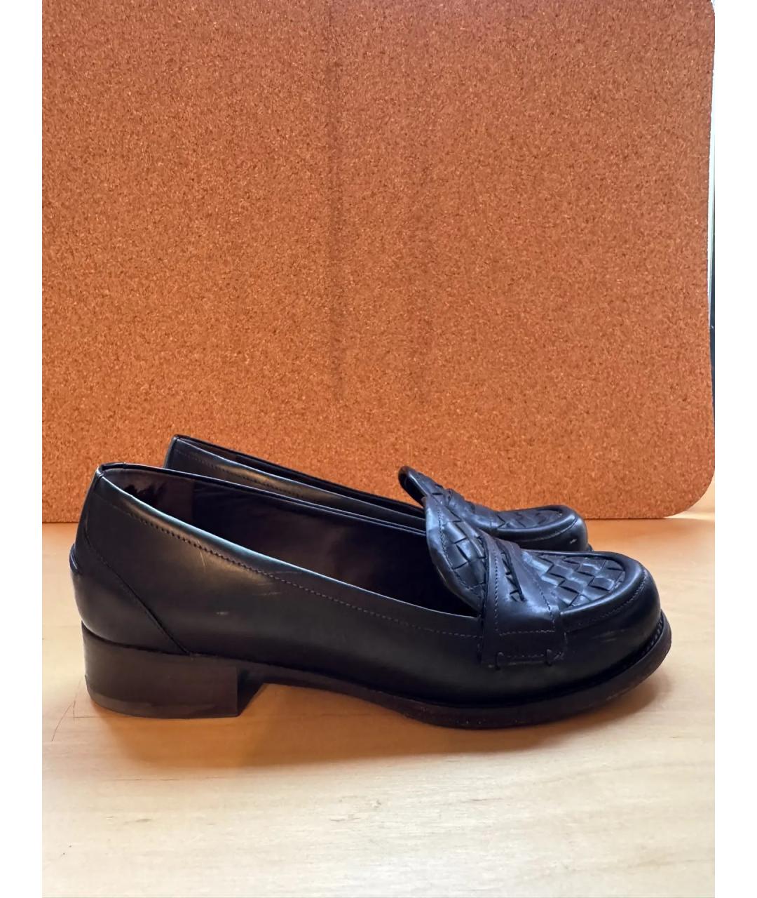 BOTTEGA VENETA Черные кожаные лоферы, фото 8