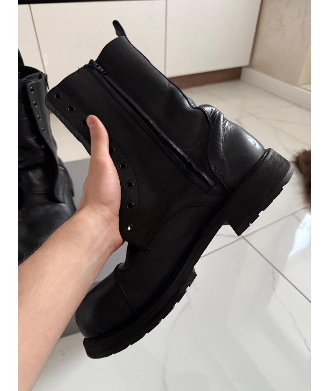 BALENCIAGA Черные кожаные высокие ботинки, фото 9