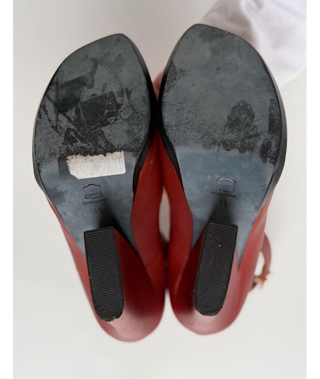 LANVIN Красные кожаные туфли, фото 6