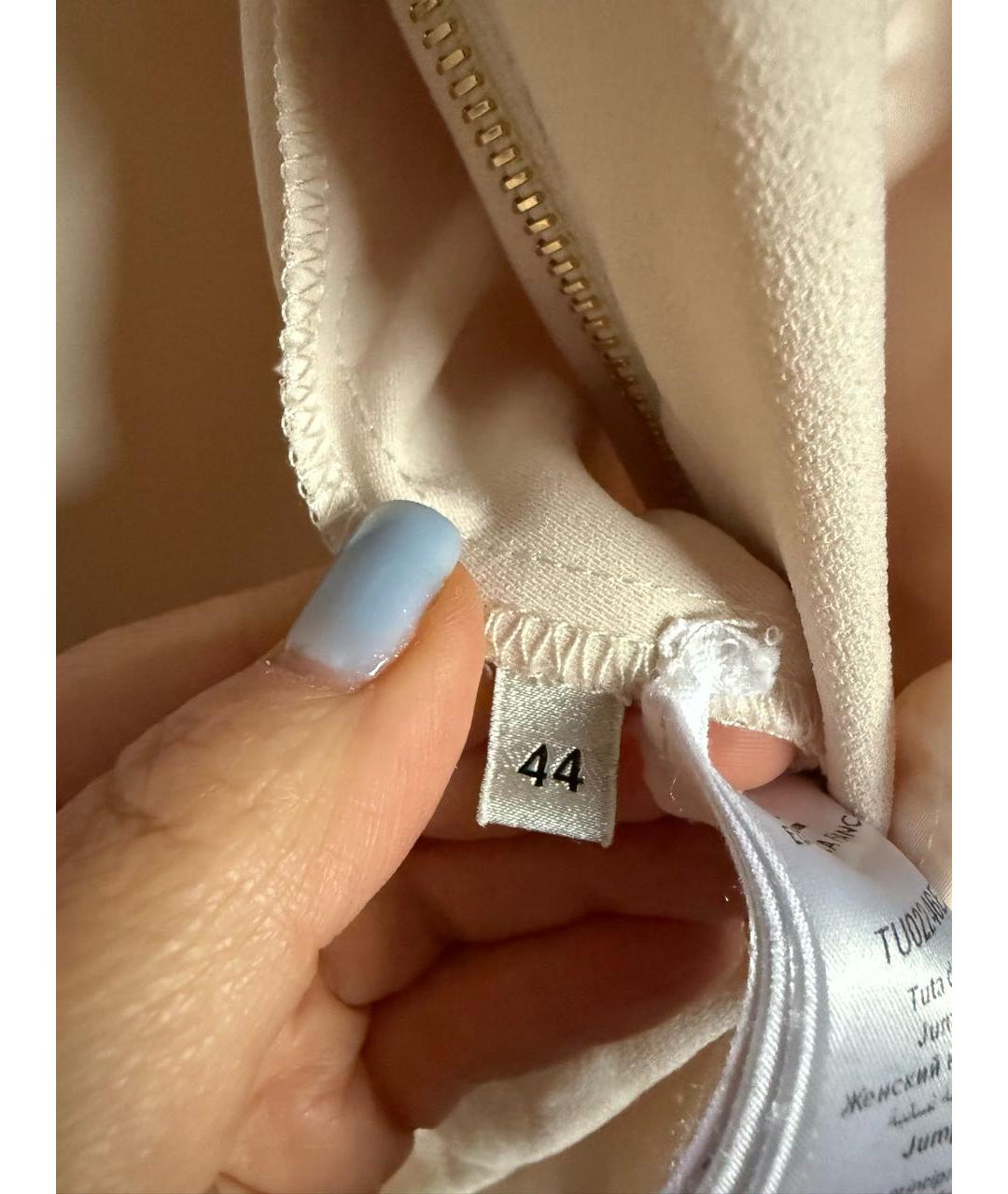ELISABETTA FRANCHI Бежевый полиэстеровый комбинезон, фото 6