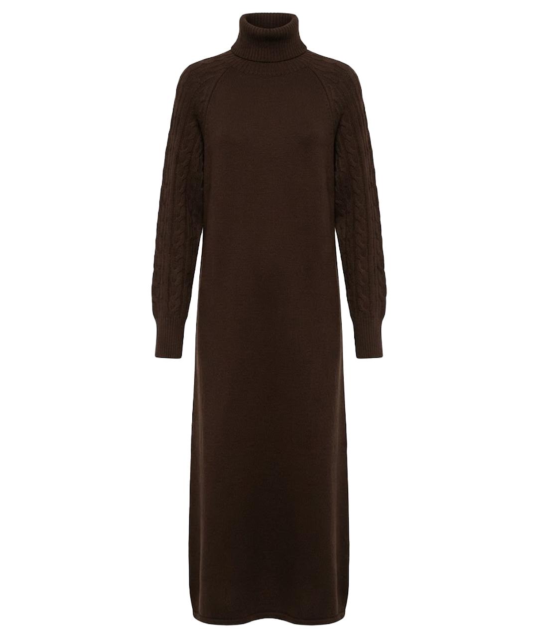 'S MAX MARA Коричневое шерстяное повседневное платье, фото 1