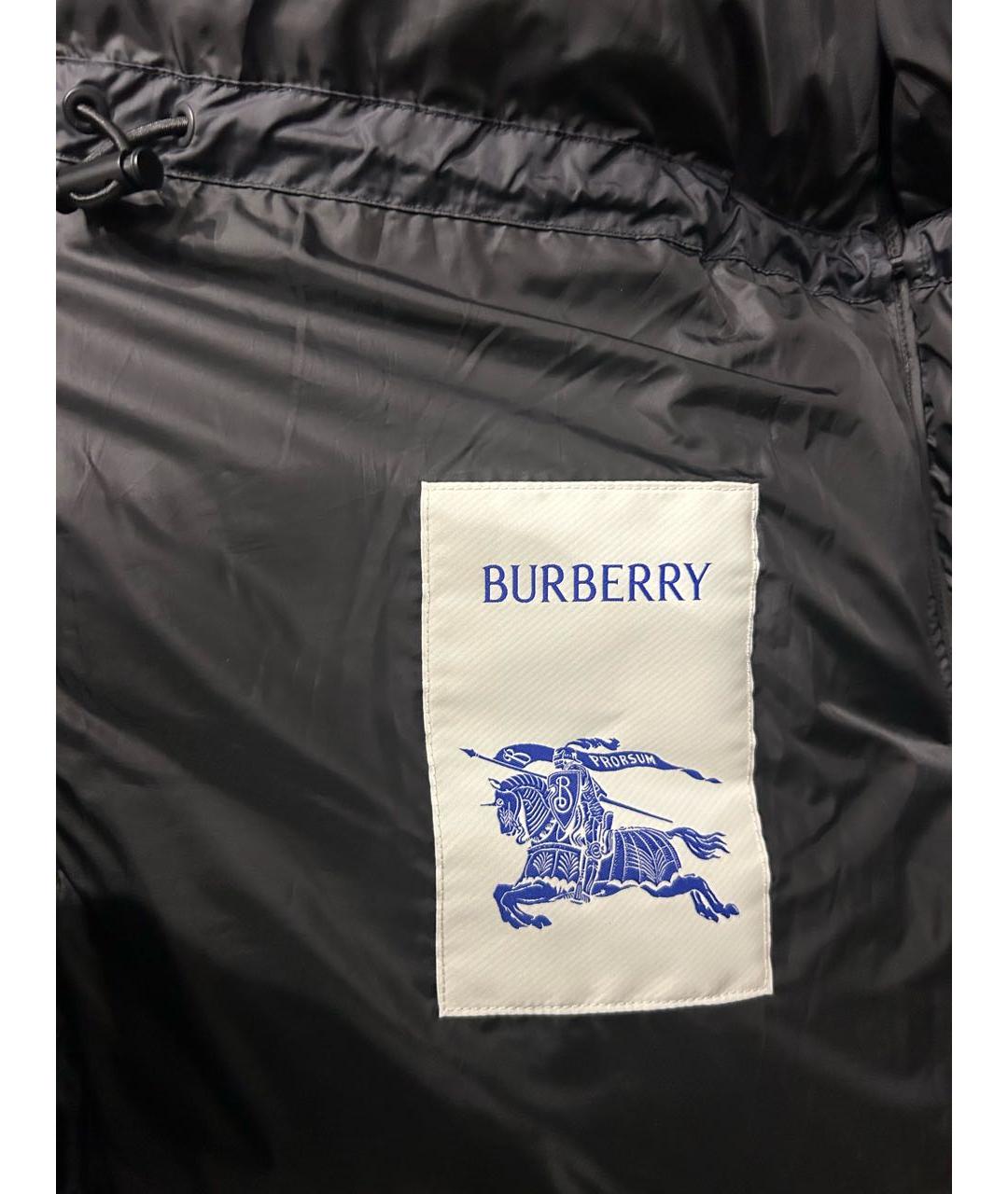 BURBERRY Черный полиамидовый пуховик, фото 6