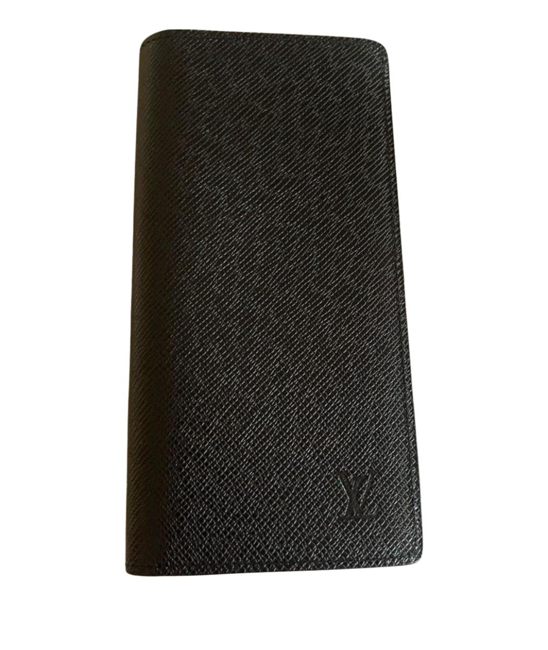 LOUIS VUITTON Черный кожаный кошелек, фото 1