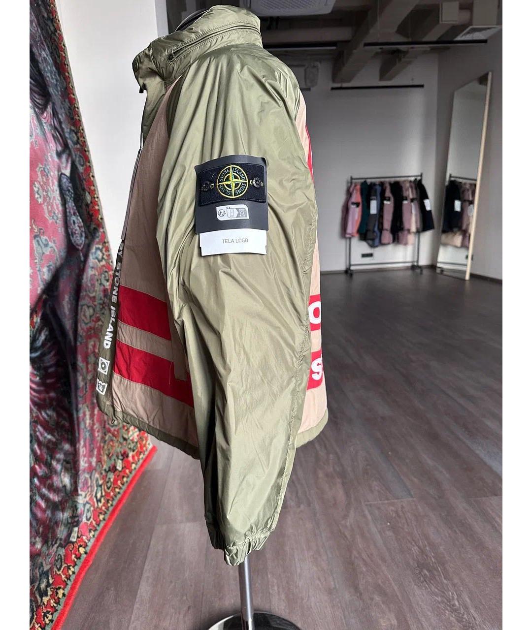 STONE ISLAND Хаки нейлоновый пуховик, фото 3