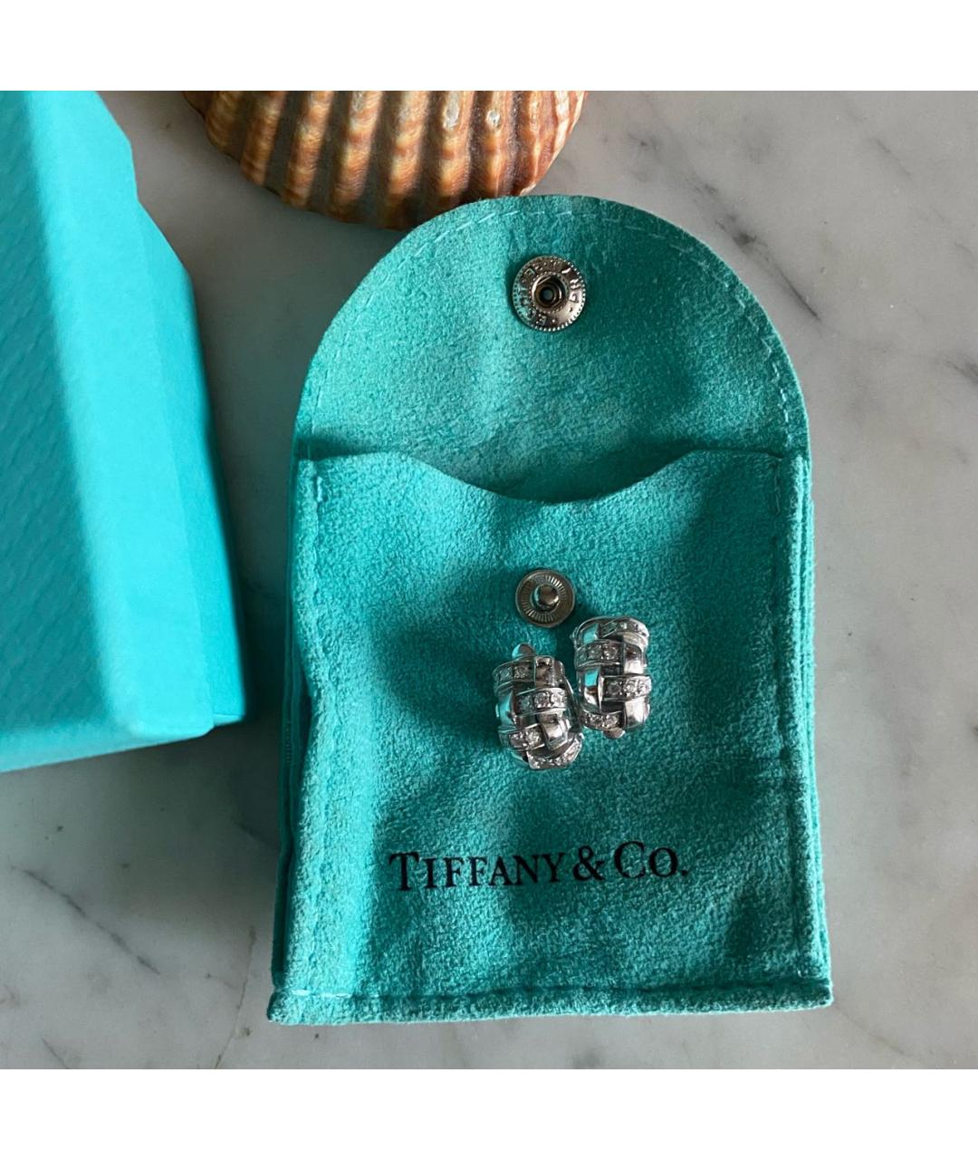 TIFFANY&CO Серебряные серьги из белого золота, фото 6