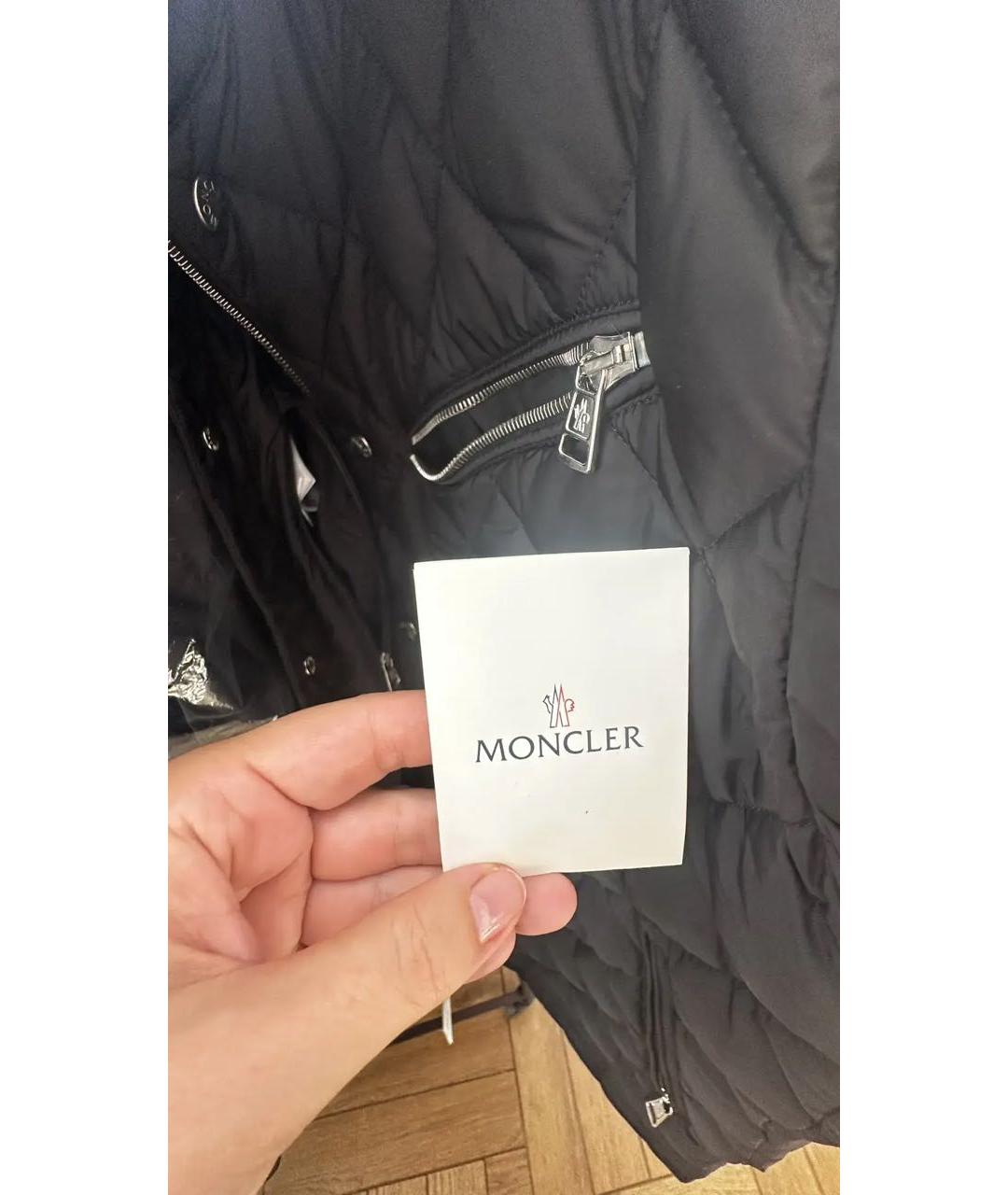 MONCLER Черный нейлоновый пуховик, фото 4