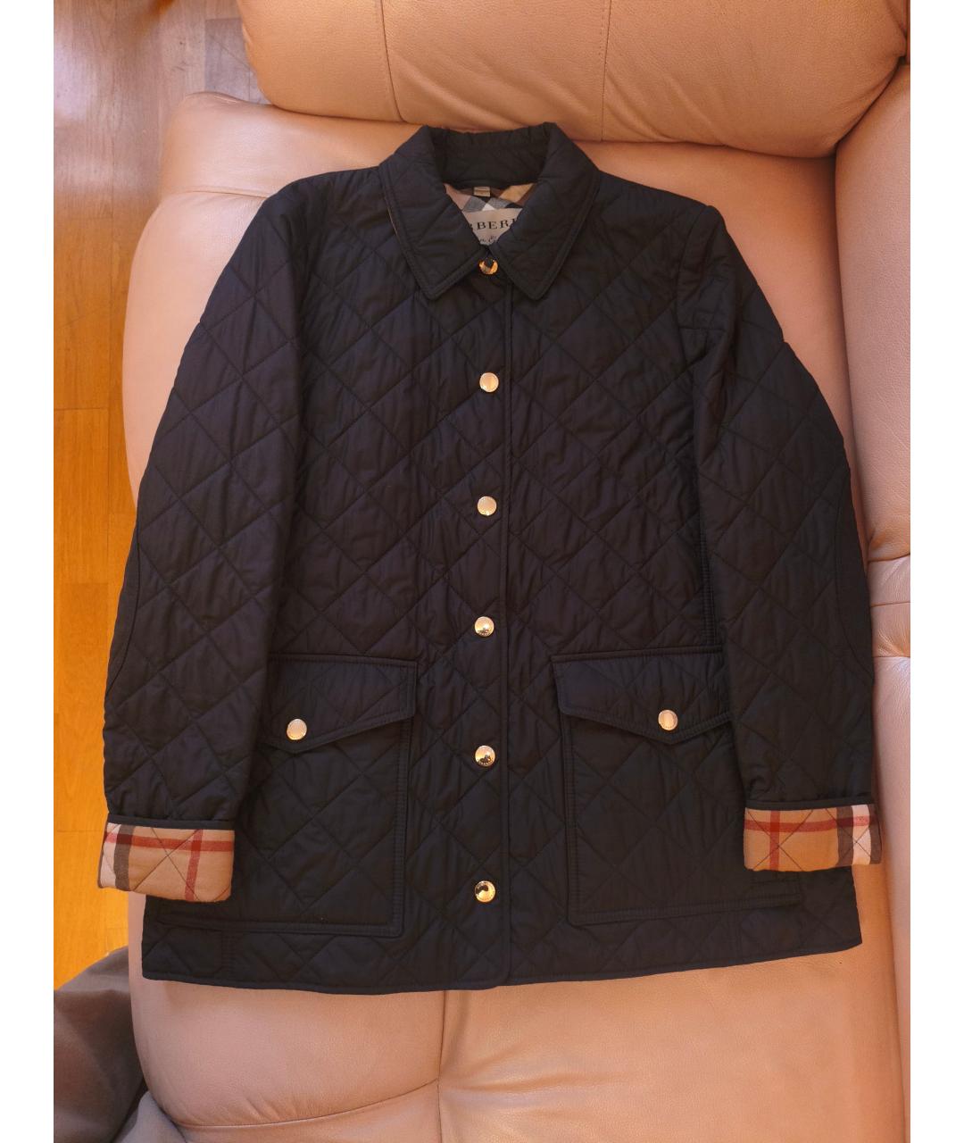 BURBERRY Темно-синяя полиэстеровая куртка, фото 8