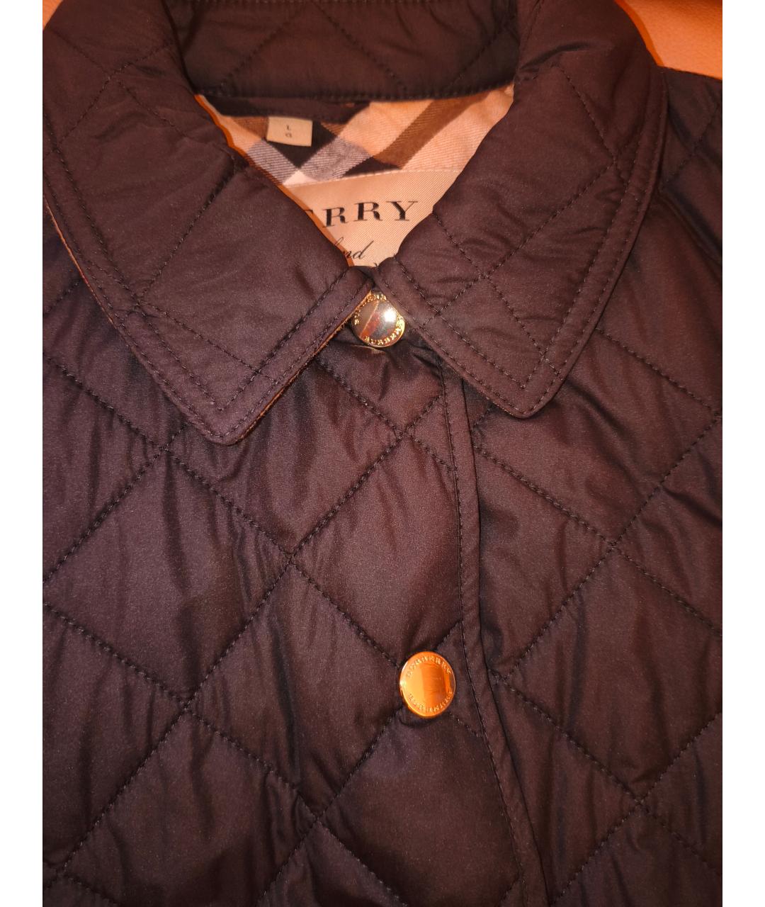 BURBERRY Темно-синяя полиэстеровая куртка, фото 4