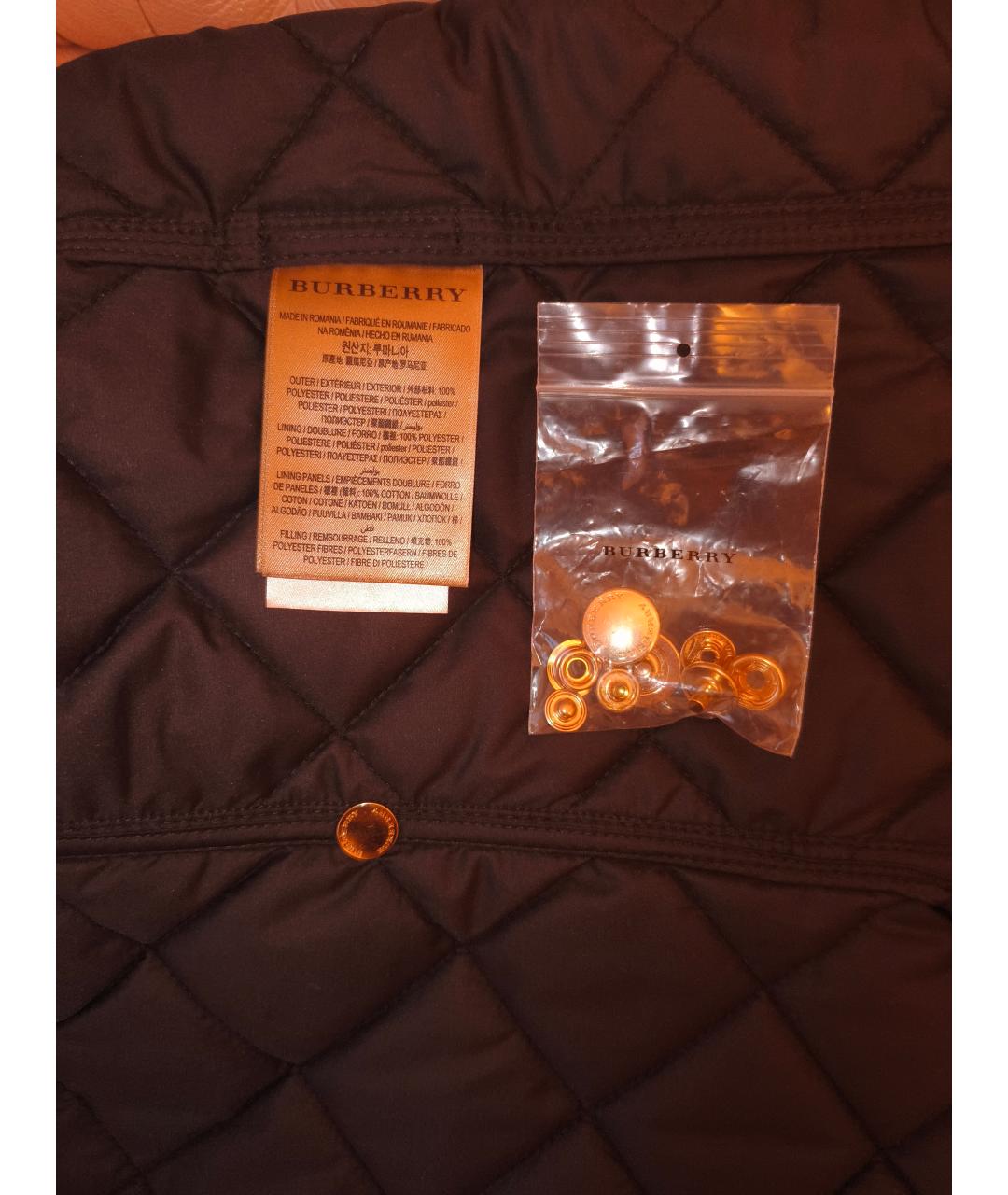 BURBERRY Темно-синяя полиэстеровая куртка, фото 5
