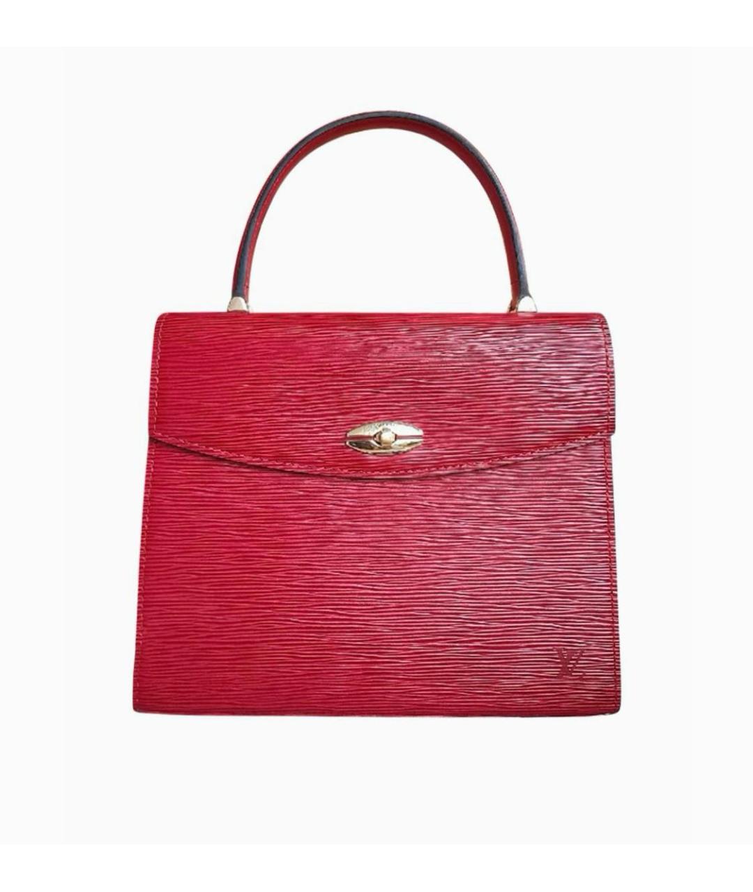LOUIS VUITTON Красная кожаная сумка с короткими ручками, фото 9