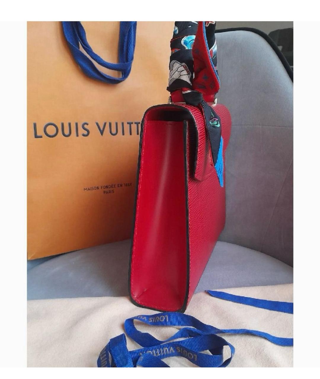 LOUIS VUITTON Красная кожаная сумка с короткими ручками, фото 2