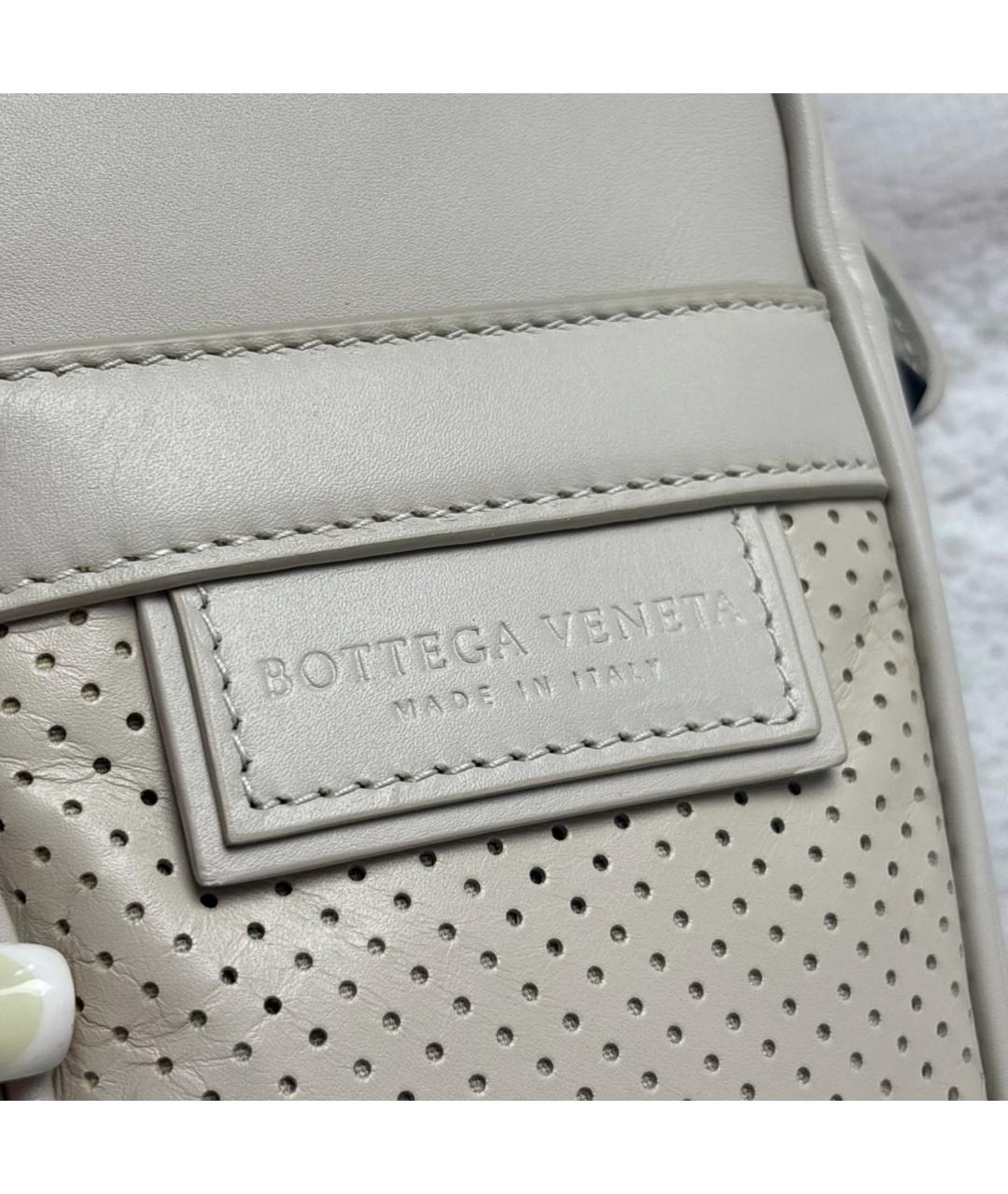 BOTTEGA VENETA Бежевая кожаная сумка на плечо, фото 5