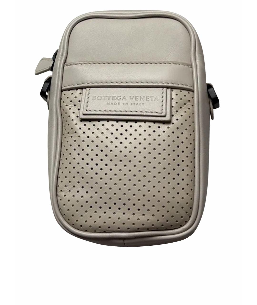 BOTTEGA VENETA Бежевая кожаная сумка на плечо, фото 1