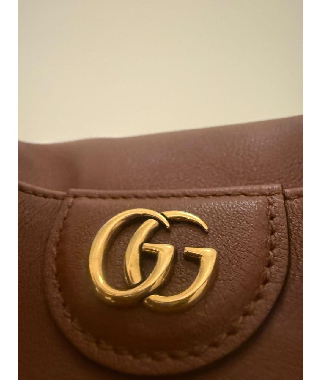 GUCCI Коричневая кожаная сумка через плечо, фото 4