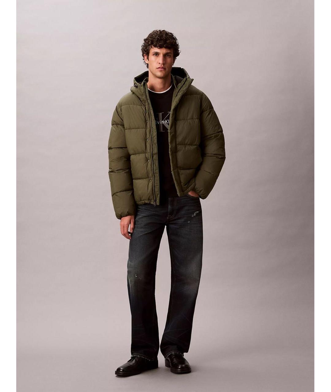CALVIN KLEIN Хаки пуховик, фото 7