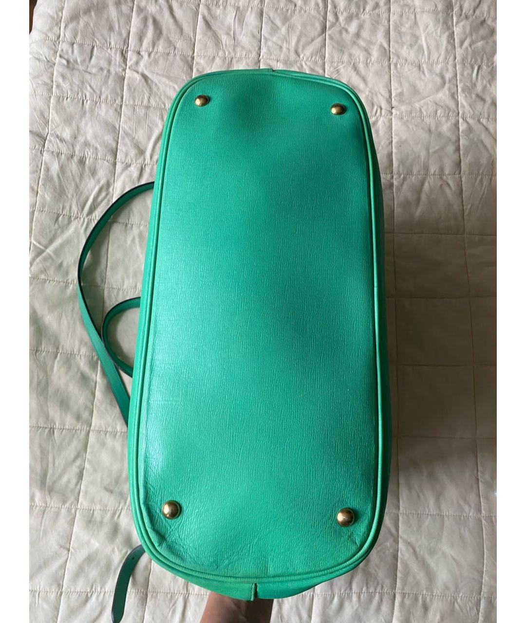 GUCCI Бирюзовая кожаная сумка тоут, фото 6