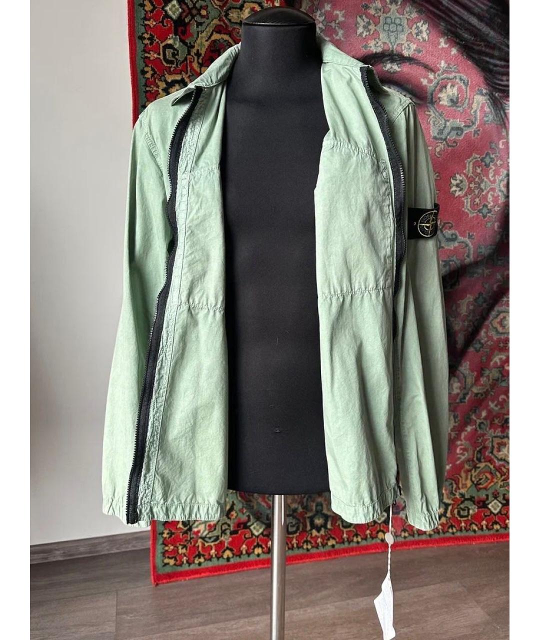 STONE ISLAND Зеленая хлопковая куртка, фото 5