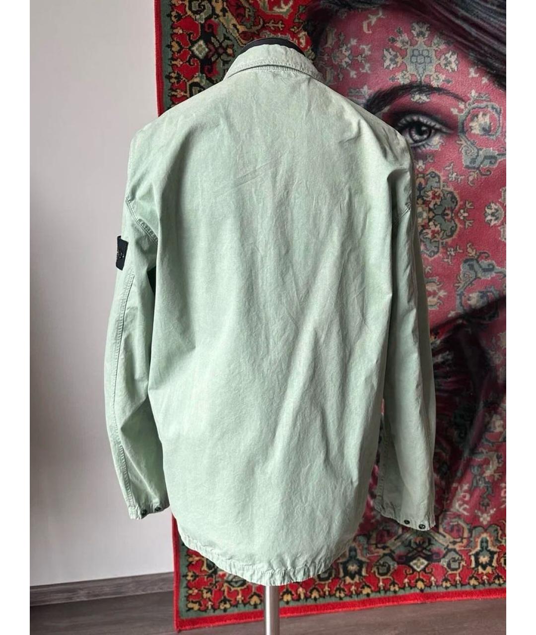 STONE ISLAND Зеленая хлопковая куртка, фото 2
