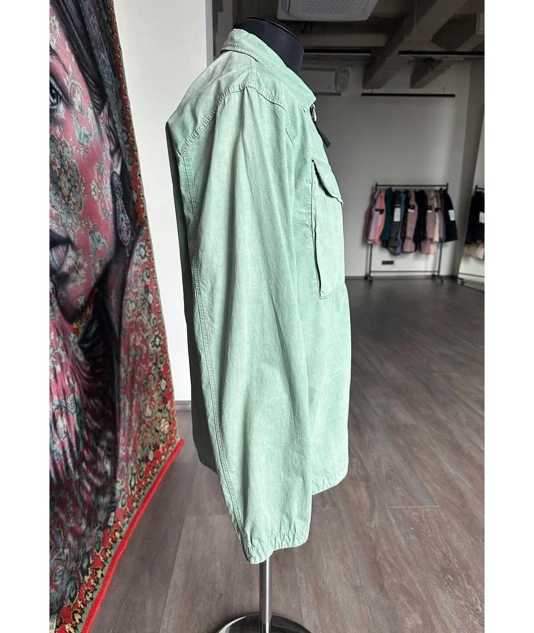 STONE ISLAND Зеленая хлопковая куртка, фото 4
