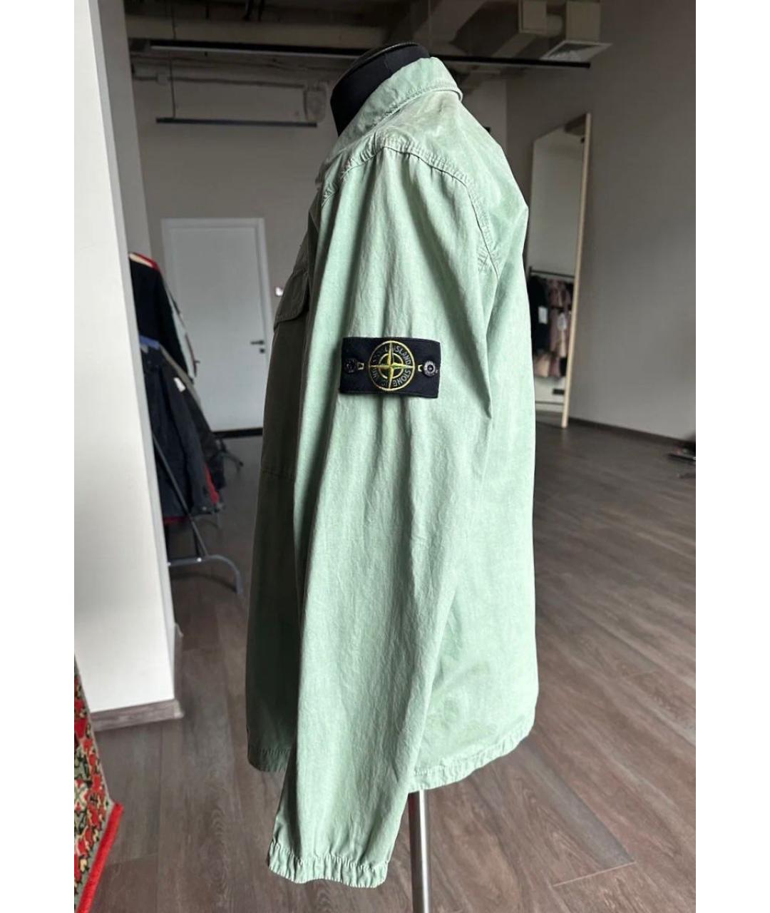 STONE ISLAND Зеленая хлопковая куртка, фото 3