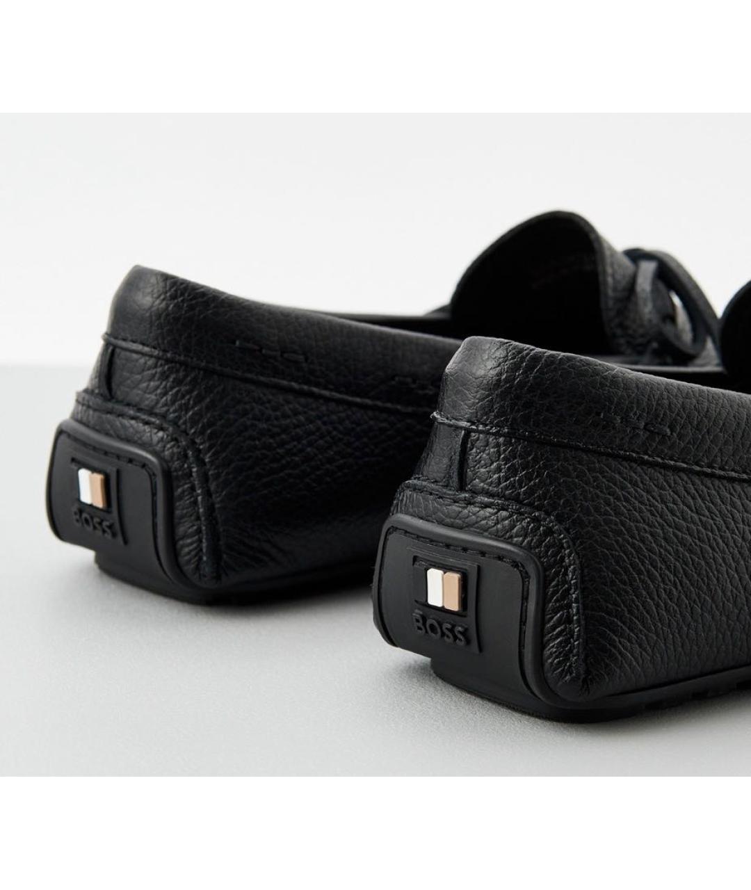 HUGO BOSS Черные кожаные мокасины, фото 4