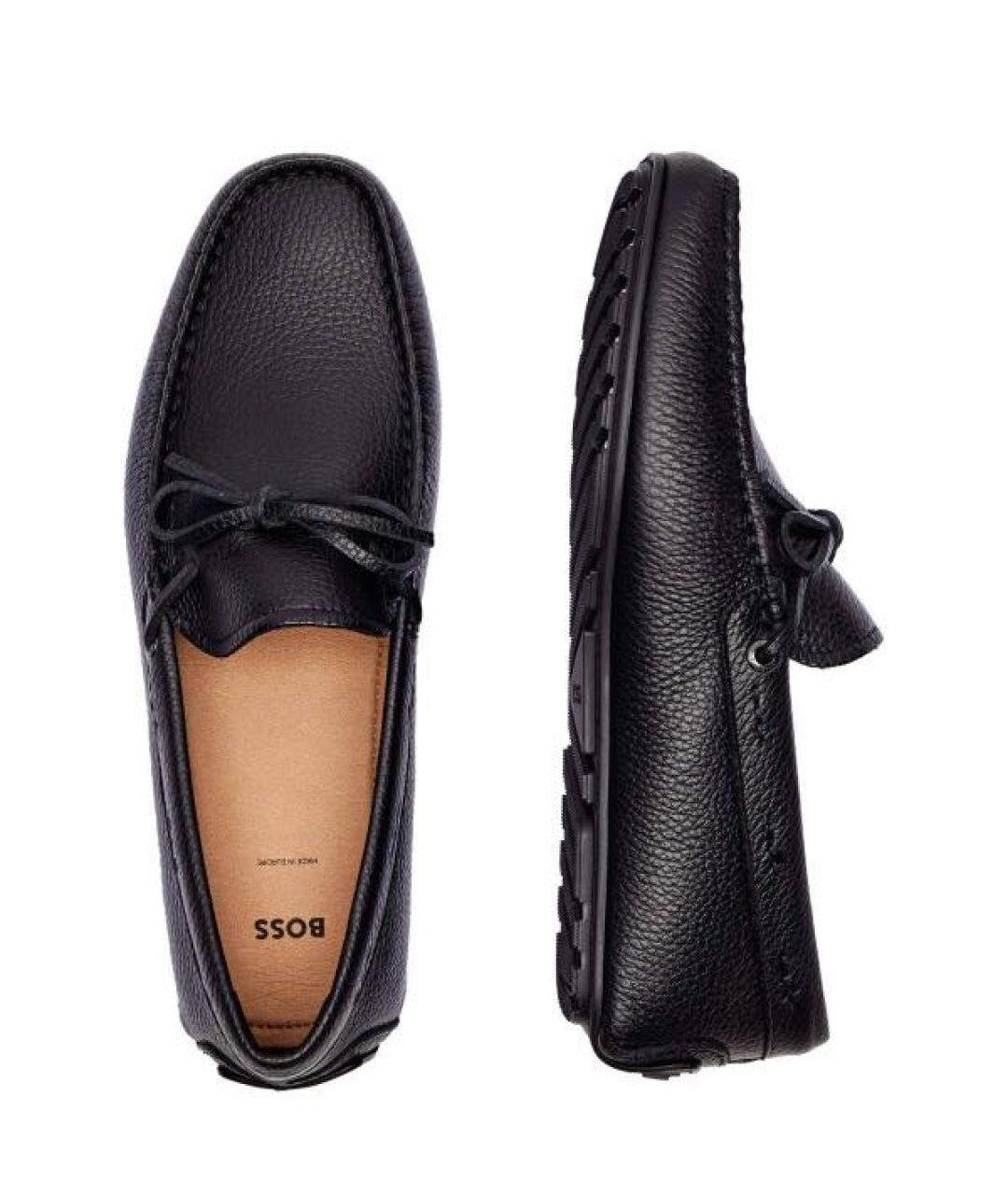 HUGO BOSS Черные кожаные мокасины, фото 3