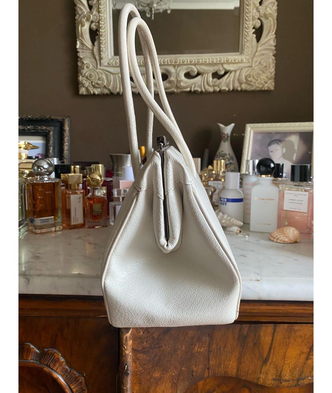 GUCCI Белая кожаная сумка с короткими ручками, фото 4