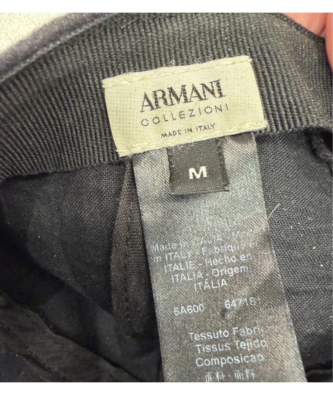 ARMANI COLLEZIONI Темно-синяя шерстяная кепка/бейсболка, фото 4