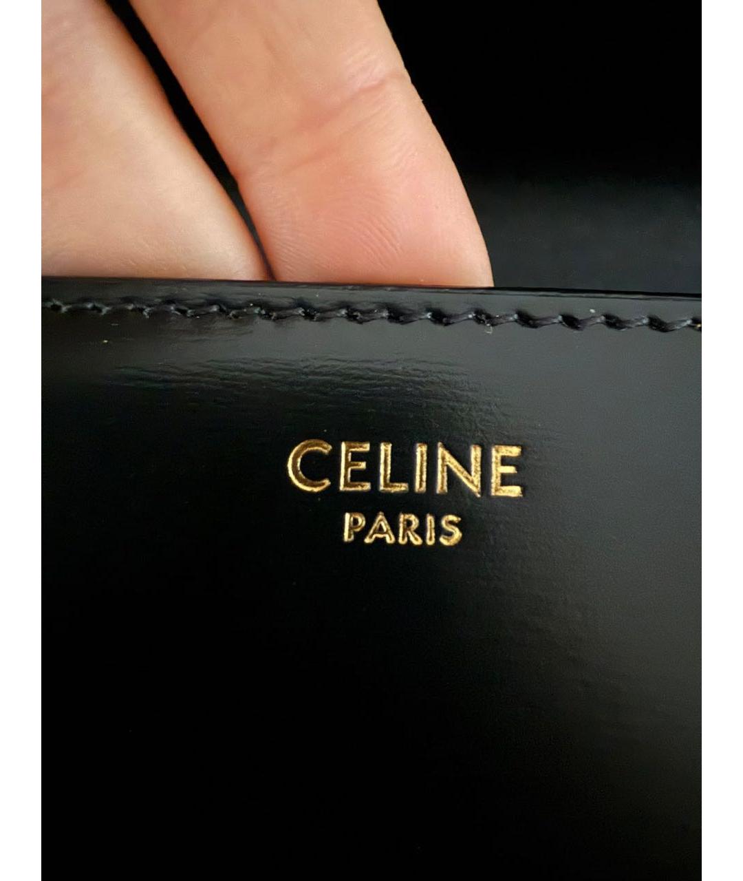 CELINE Черная кожаная сумка через плечо, фото 4