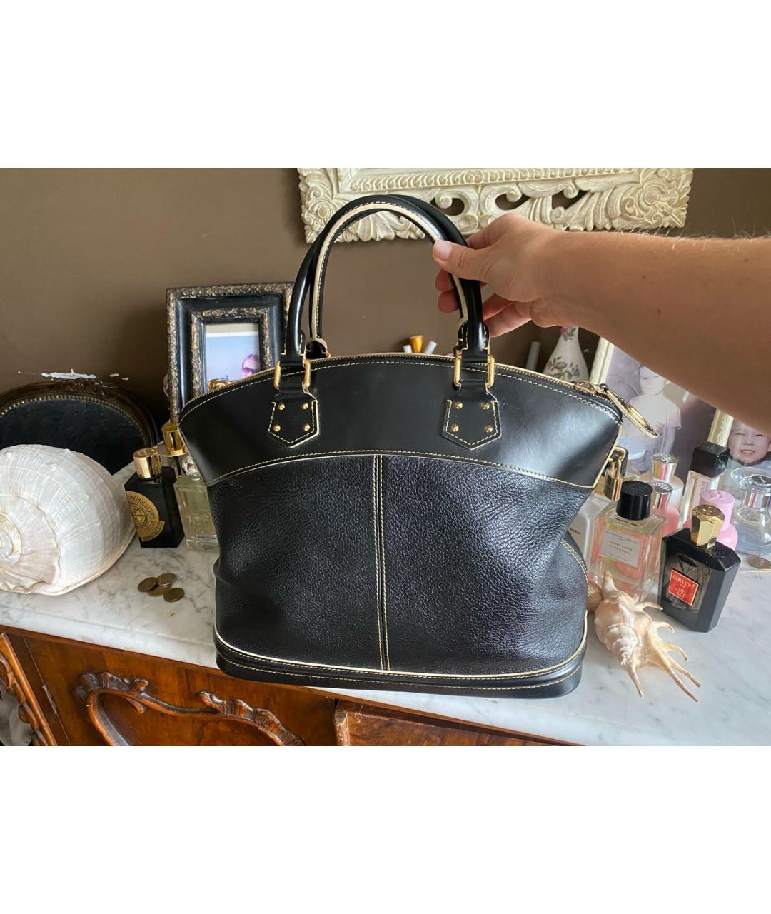 LOUIS VUITTON Черная сумка с короткими ручками, фото 2