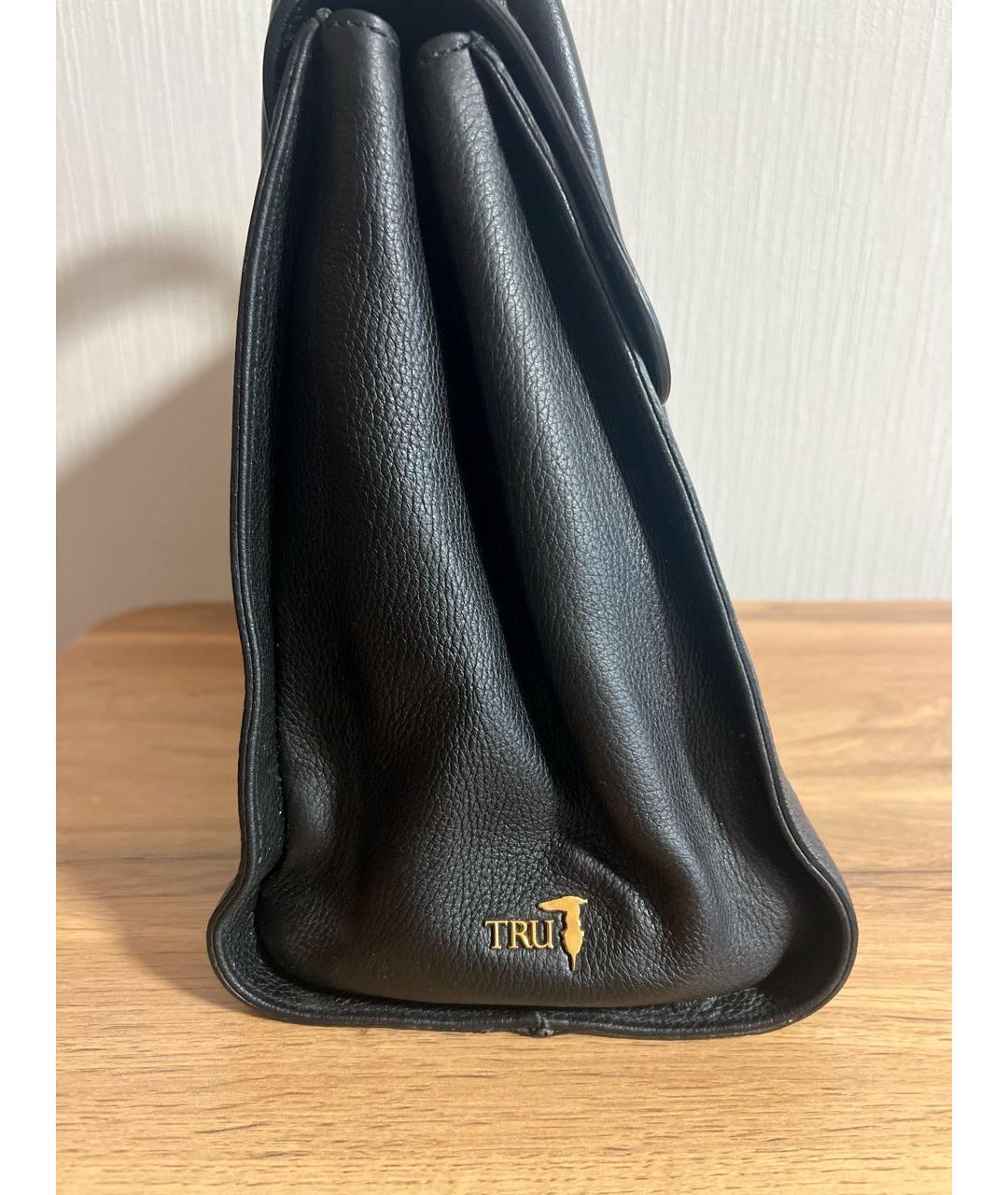 TRUSSARDI Черная кожаная сумка через плечо, фото 3