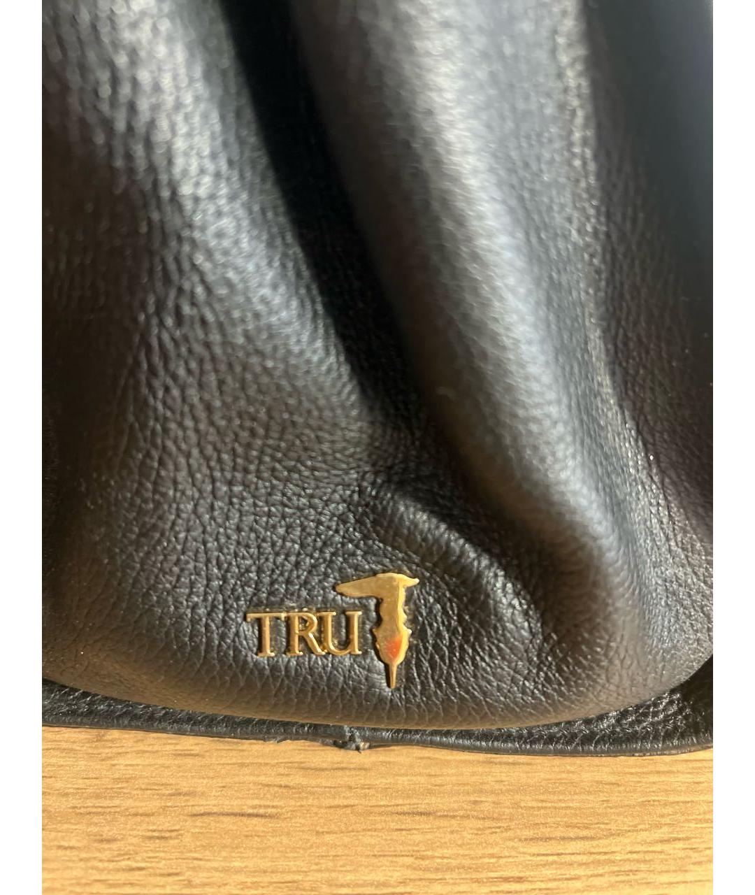 TRUSSARDI Черная кожаная сумка через плечо, фото 4