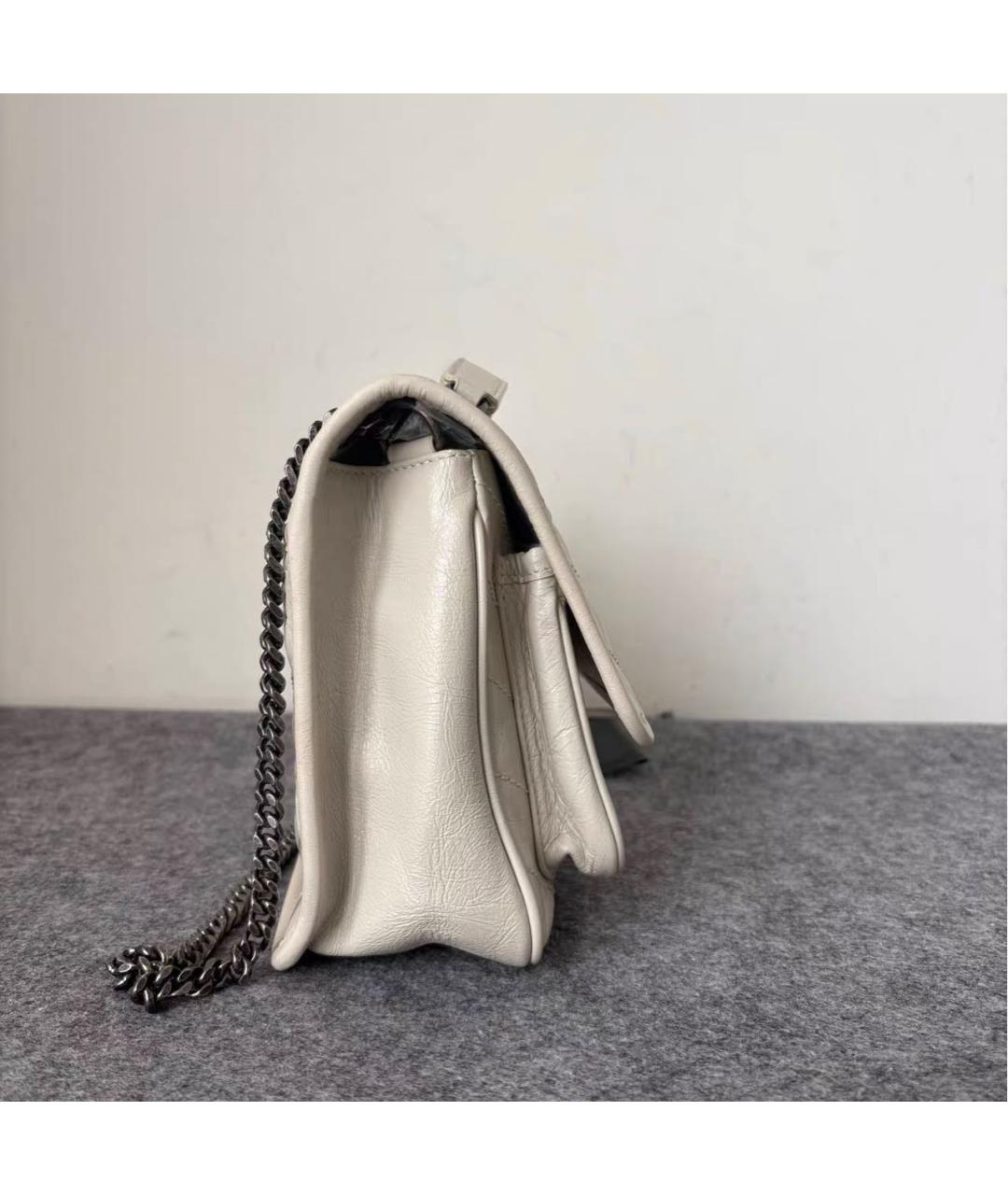 SAINT LAURENT Бежевая кожаная сумка через плечо, фото 2