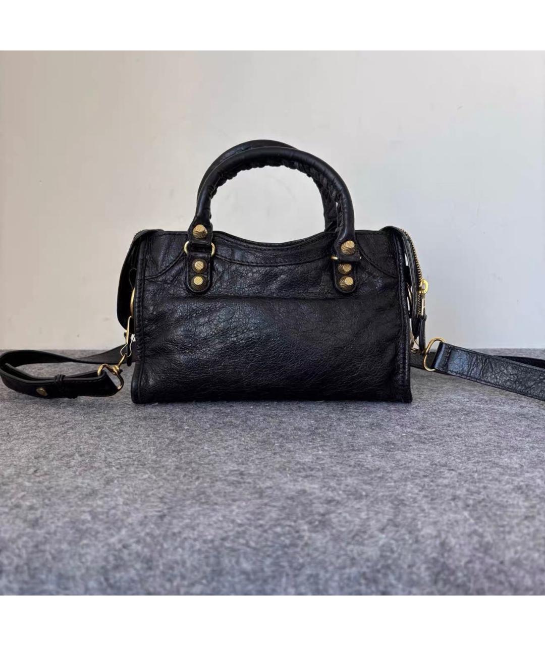 BALENCIAGA Черная кожаная сумка через плечо, фото 2