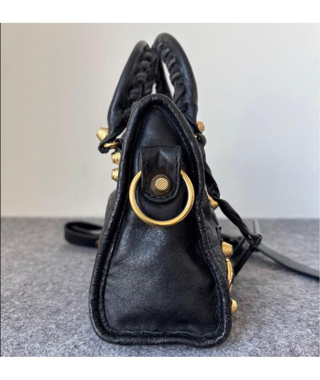 BALENCIAGA Черная кожаная сумка через плечо, фото 3