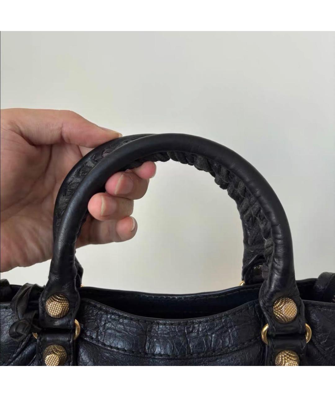 BALENCIAGA Черная кожаная сумка через плечо, фото 7