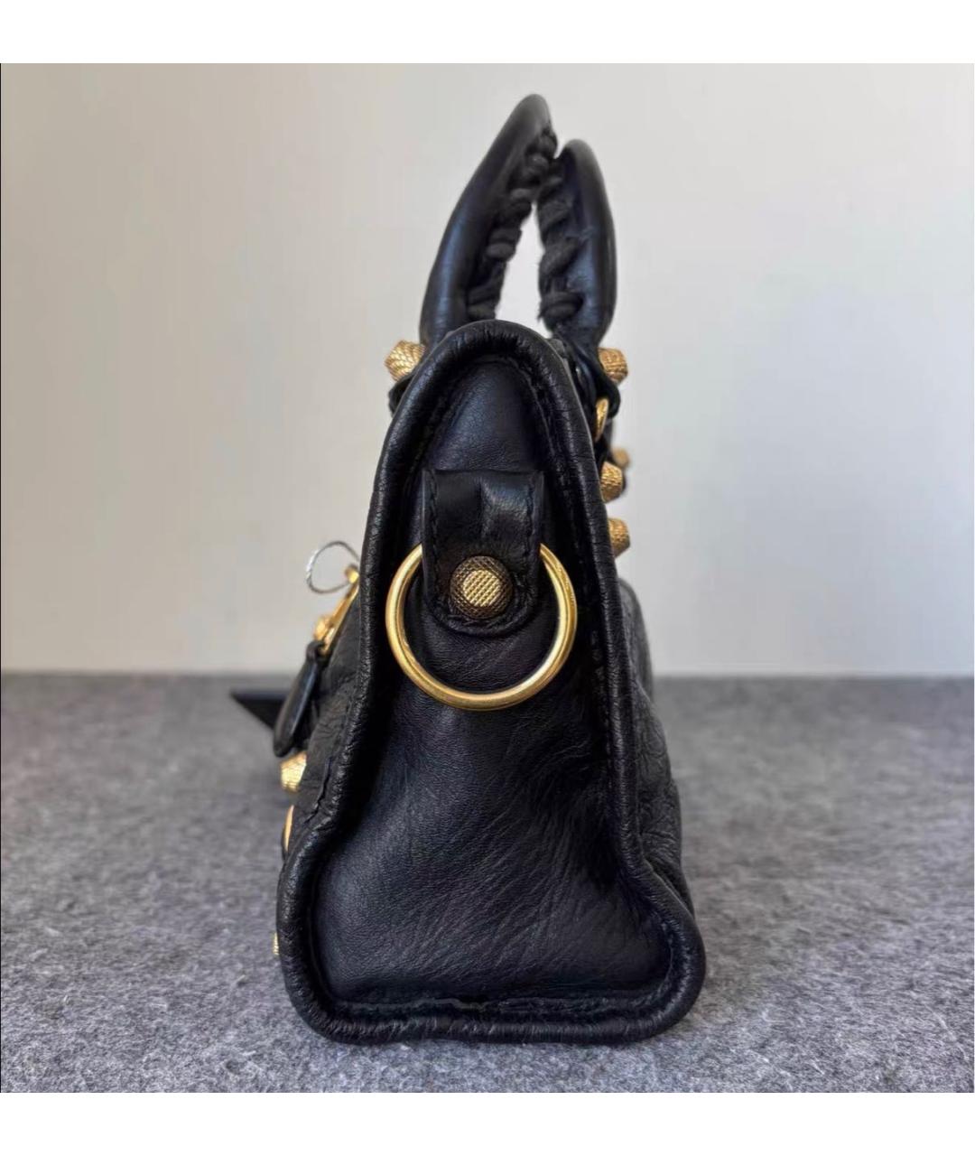 BALENCIAGA Черная кожаная сумка через плечо, фото 4