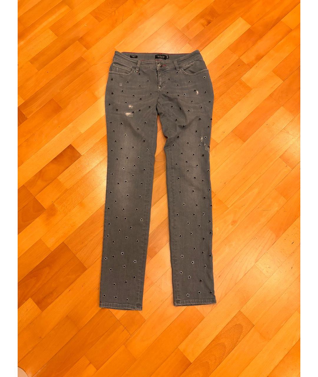 PHILIPP PLEIN Серые хлопковые джинсы скинни, фото 6