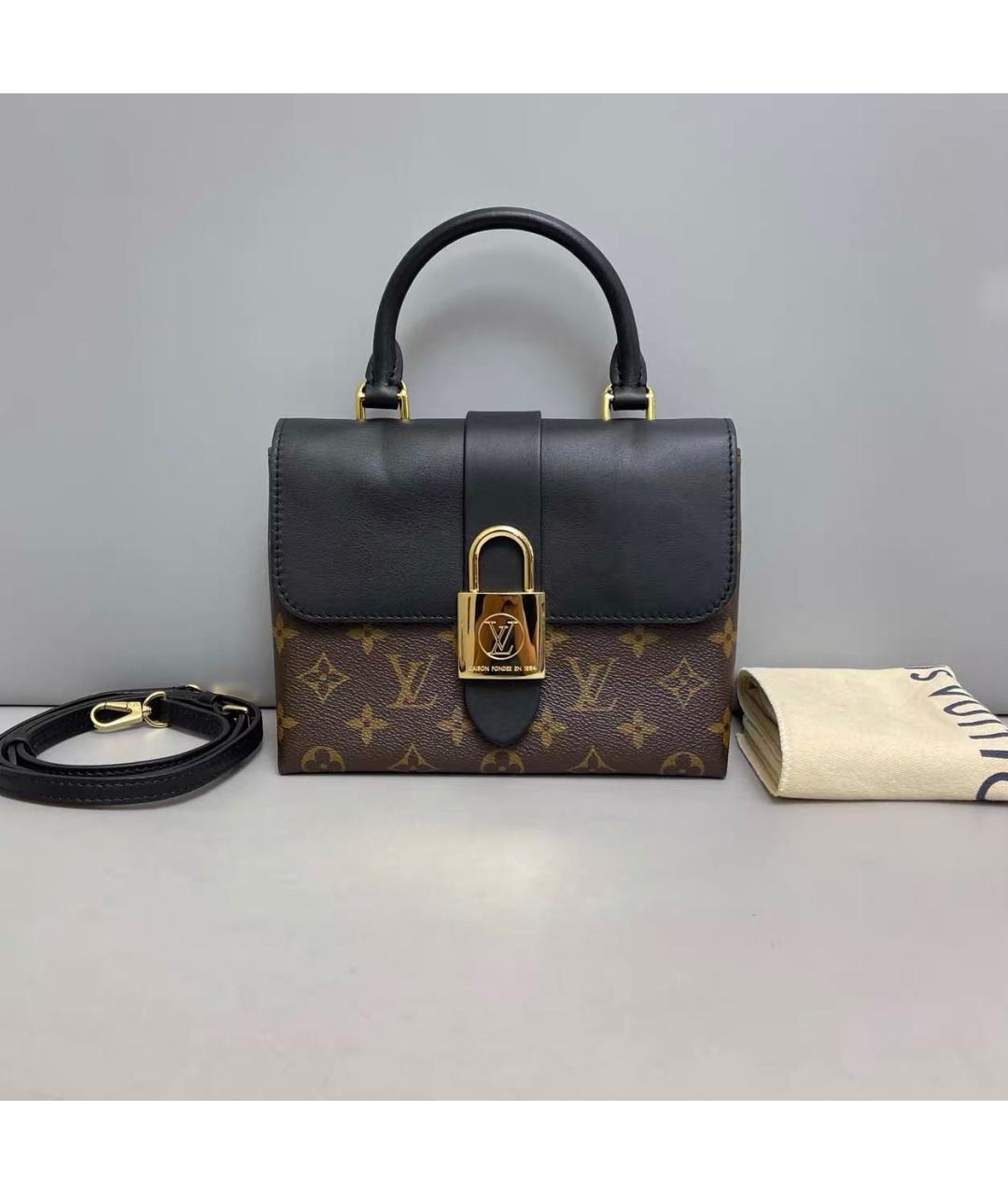 LOUIS VUITTON Черная кожаная сумка через плечо, фото 9