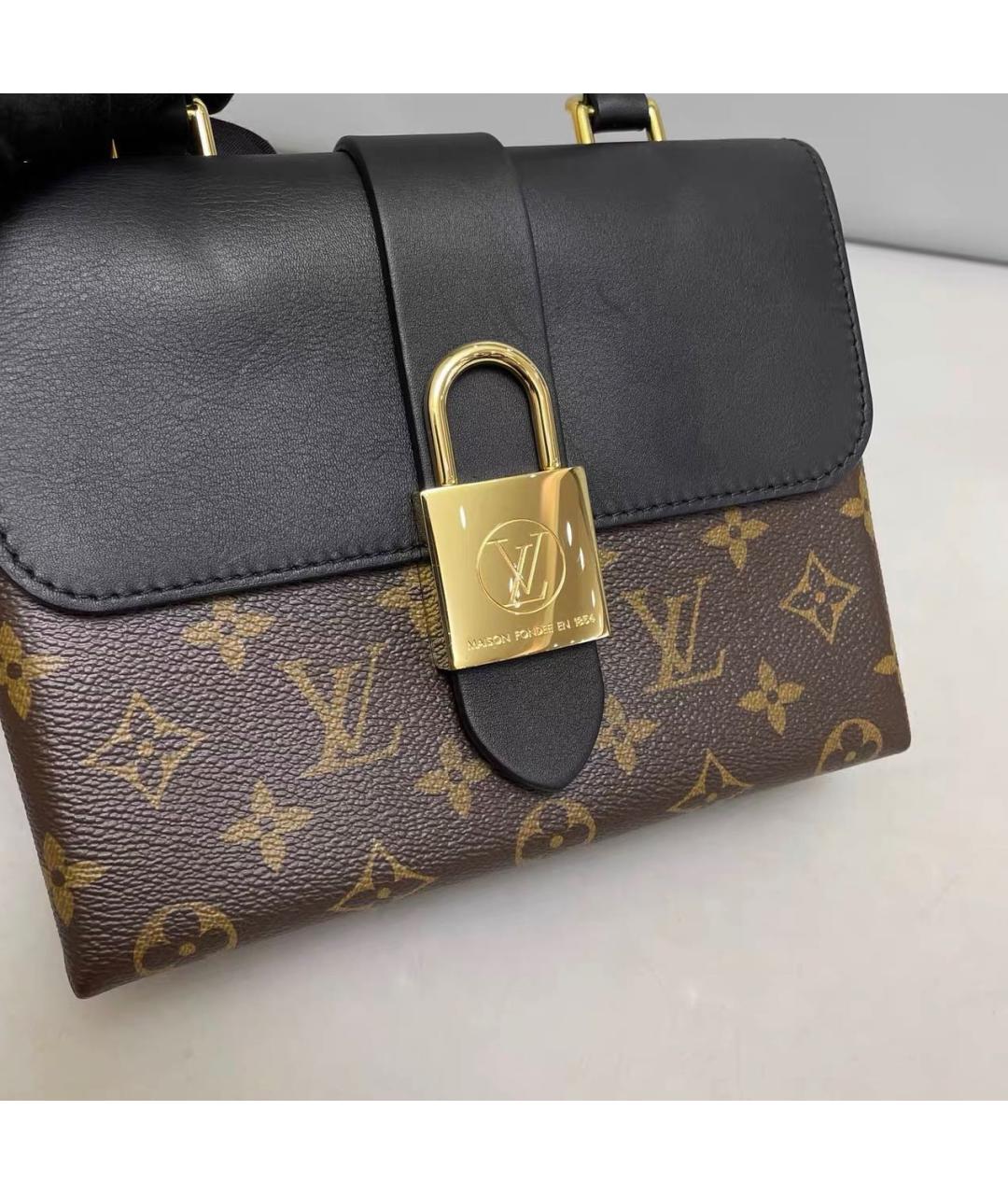 LOUIS VUITTON Черная кожаная сумка через плечо, фото 7