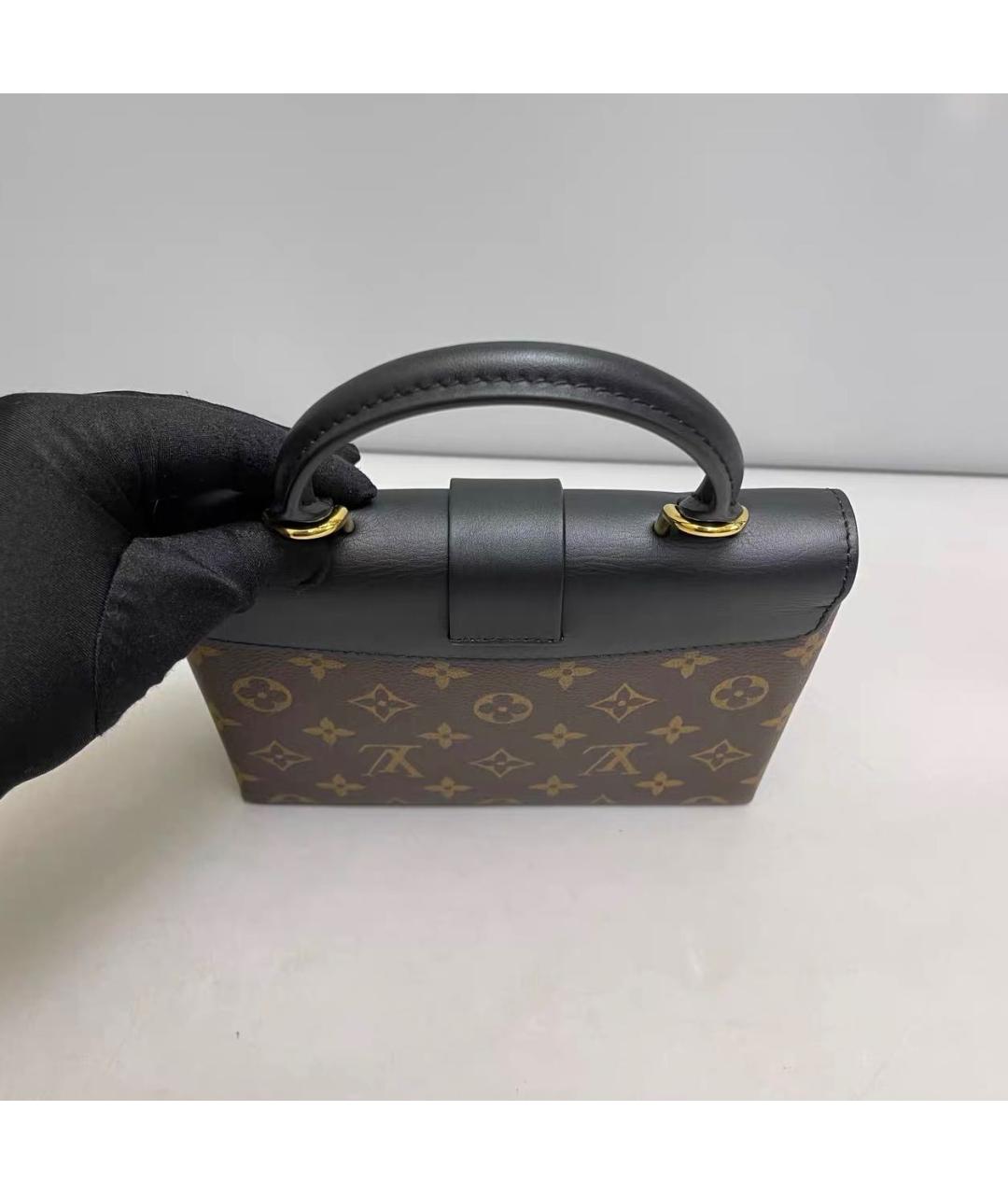 LOUIS VUITTON Черная кожаная сумка через плечо, фото 6