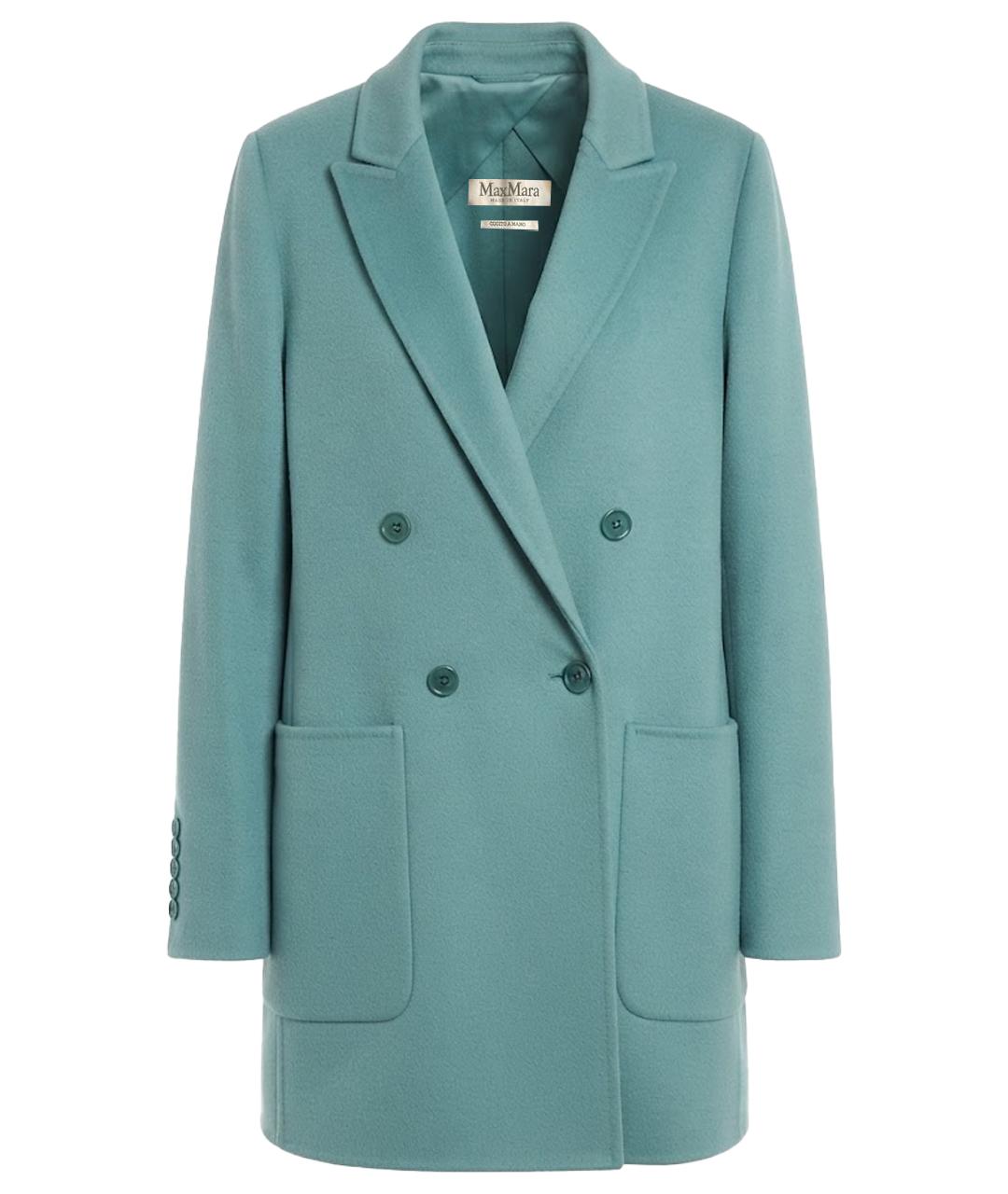 MAX MARA Бирюзовый шерстяной жакет/пиджак, фото 1