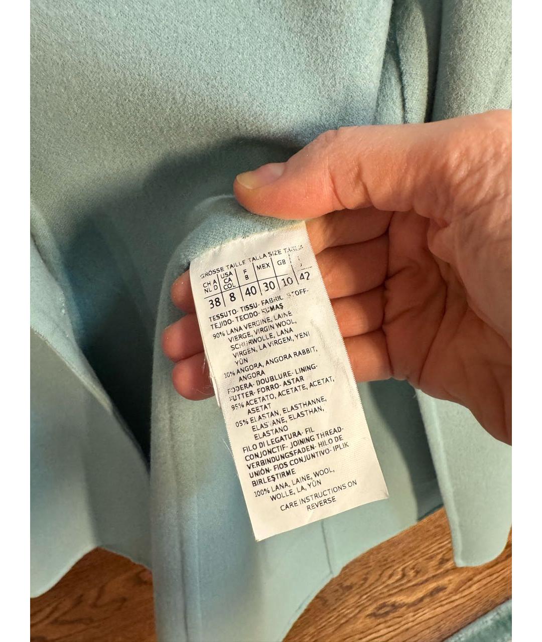 MAX MARA Бирюзовый шерстяной жакет/пиджак, фото 6