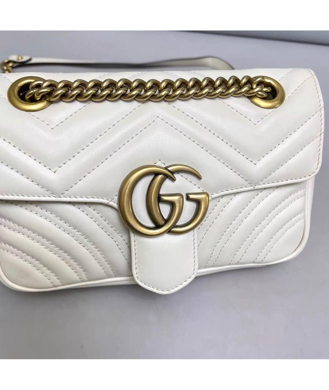 GUCCI Бежевая кожаная сумка через плечо, фото 8