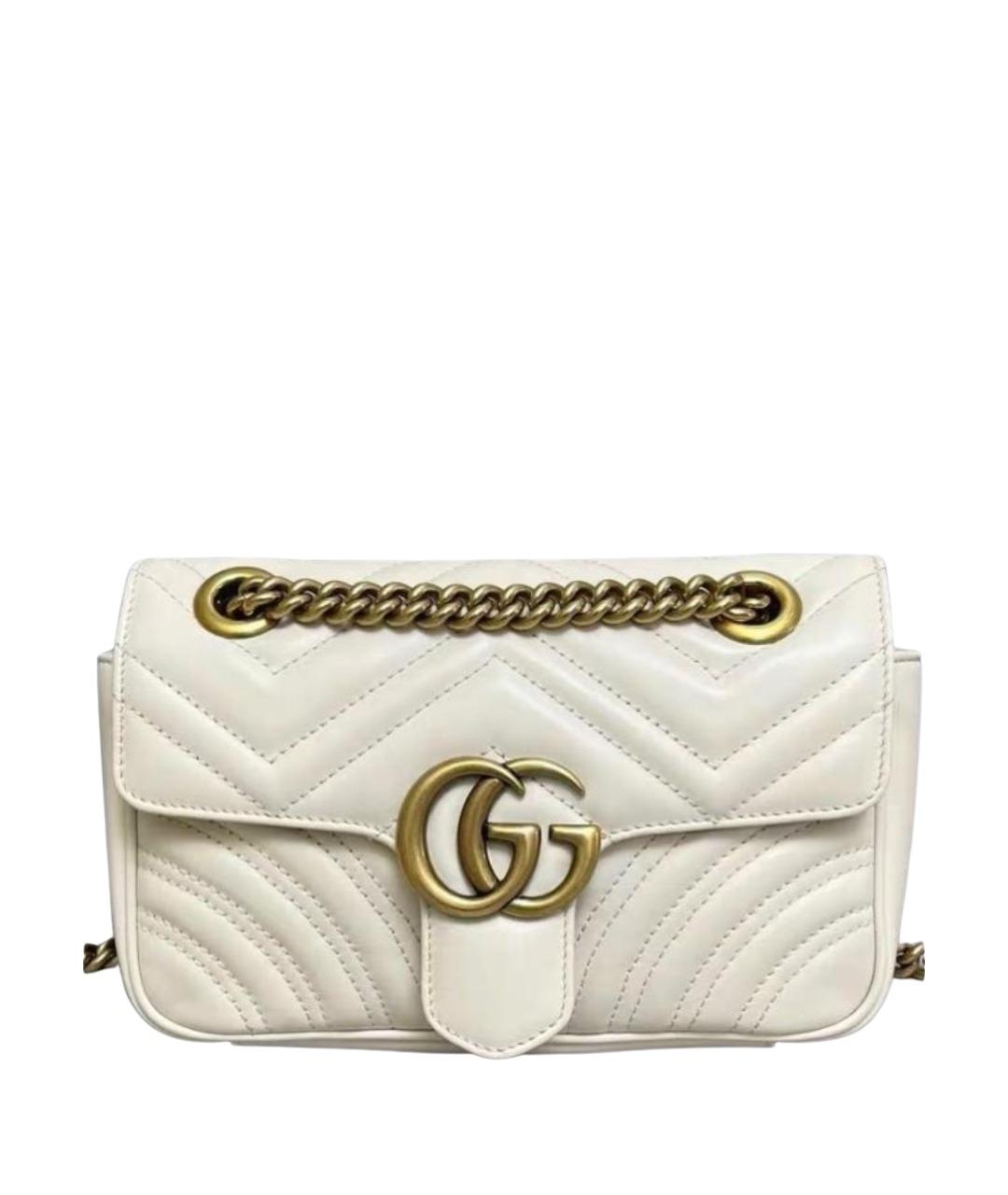 GUCCI Бежевая кожаная сумка через плечо, фото 1