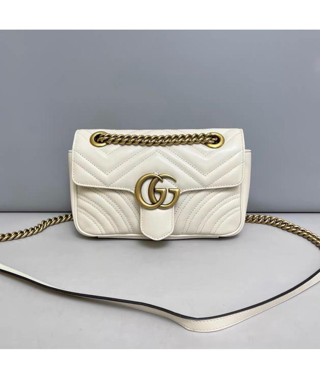 GUCCI Бежевая кожаная сумка через плечо, фото 9