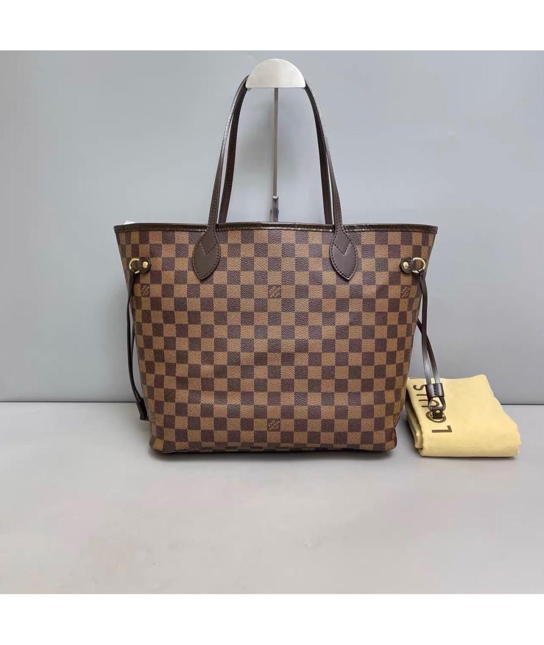 LOUIS VUITTON Коричневая кожаная сумка тоут, фото 9